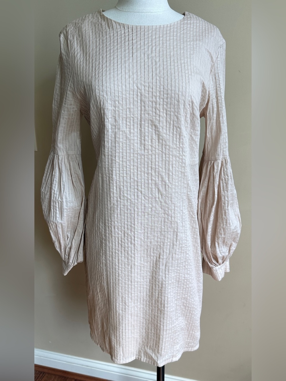 COS 100% Cotton Puff Sleeve Dress, Size 8